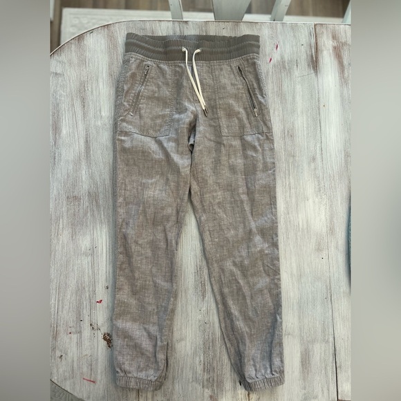 Athleta Linen Blend Joggers - Size 4 - Gray - Zip Pockets - Picture 4 of 9
